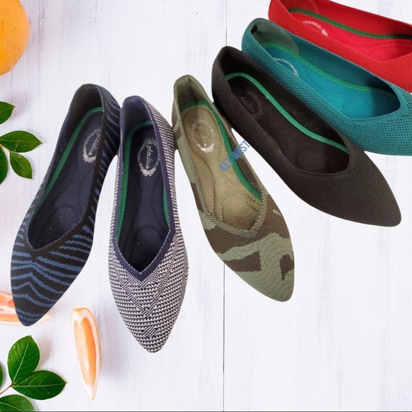 Italina Black Slip On Pointed Toe Fabric Comfort Walking Flat - Picture 2 of 6